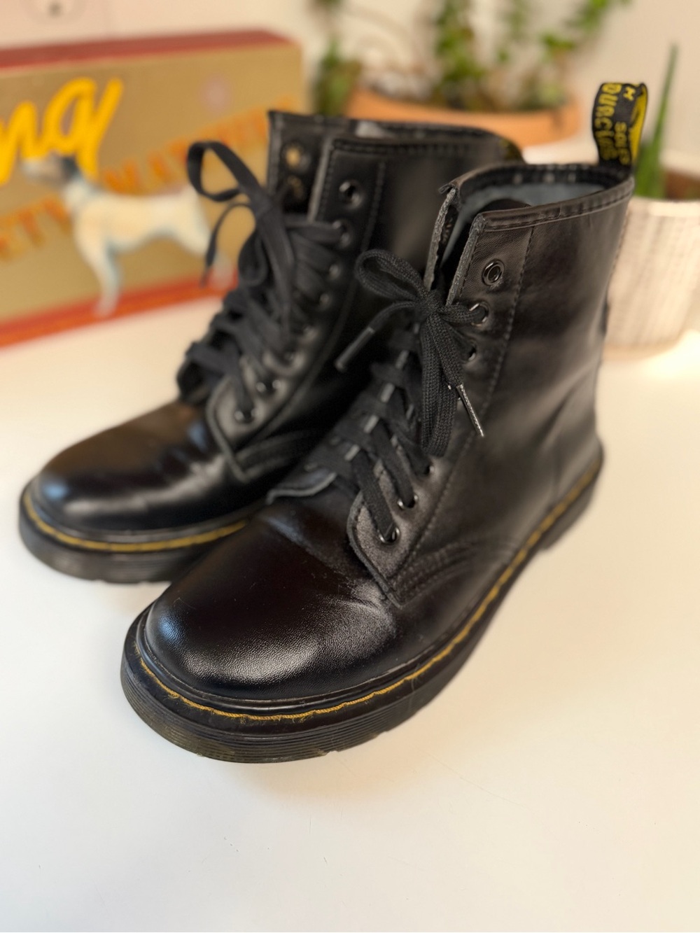 Dr. Martens Black Leather Lace-Up Combat Boots